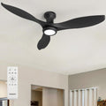 Ensenior 52 Inch Flush Mount Ceiling Fan with Light and Remote, Black Low Profile Ceiling Fans with Lights for Bedroom Living Room, 3 ABS Blades, Modern Quiet Reversible DC Motor, 3CCT, 6 Speeds