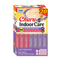 INABA Churu Indoor Care for Hairball Control, Functional Lickable Cat Treat with Taurine & Green Tea Extract, 0.5oz Each, 20 Tubes Total, Tuna & Chicken Variety