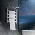 Heated Towel Rail Rails Towel Warmer Double Layer Electric Towel Rack Electric Towel Drying Rack for Bathroom Let You No Longer Feel Wet and Cold of Towels 23.6x17.7 (Size : Pl
