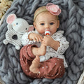 KSBD Reborn Baby Dolls - 18 Inch Realistic Baby Doll Girl, Real Life Baby Dolls with Cute Soft Vinyl Body, Real Baby Doll Newborn Lifelike Baby Gift with Accessories for 3+ Years Old Kids