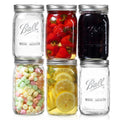 Ball Wide Mouth Mason Jars 32 oz. (6 Pack) - Quart Size Jars with Airtight Lids and Bands for Canning, Fermenting, Pickling, Meal Prep or DIY Decors and Projects Bundled with Peaknip Jar Opener