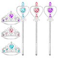 Cocojeci Tiara for Little Girls Princess Crown, Princess Dress Up Tiara and Wand Birthday Crown for Girls 3-6 Kids Toy Gift