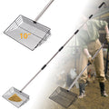 Metal Chicken Poop Scooper, Large Chicken Coop Scoop with 24" to 68" Adjustable Stainless Steel Handle, Litter Sifting Shovel Chicken Coop Ccooper for Sand, Pet, Chicken, Cat (10 inch)