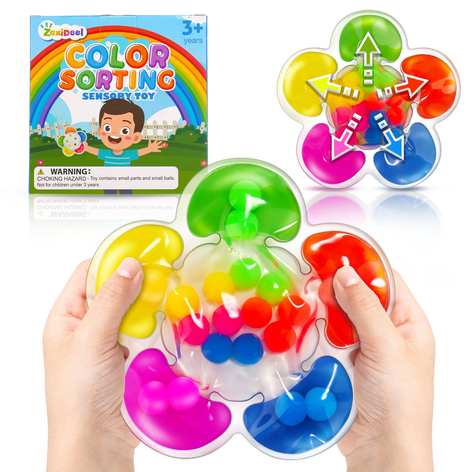 Color Sorting Sensory Toys for Autism, Roadtrip Travel Essenstial for Toddler, Color Matching Fidget Toy Preschool Learning Activities Educational Calm Down Montessori Toy for Kids Ages 1 2 3