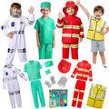 LOYO Kids Role Play Dress up Clothes for 3-8 Years Old, 4 in 1 Career Character Costumes for Kids and Toddlers Birthday Gifts