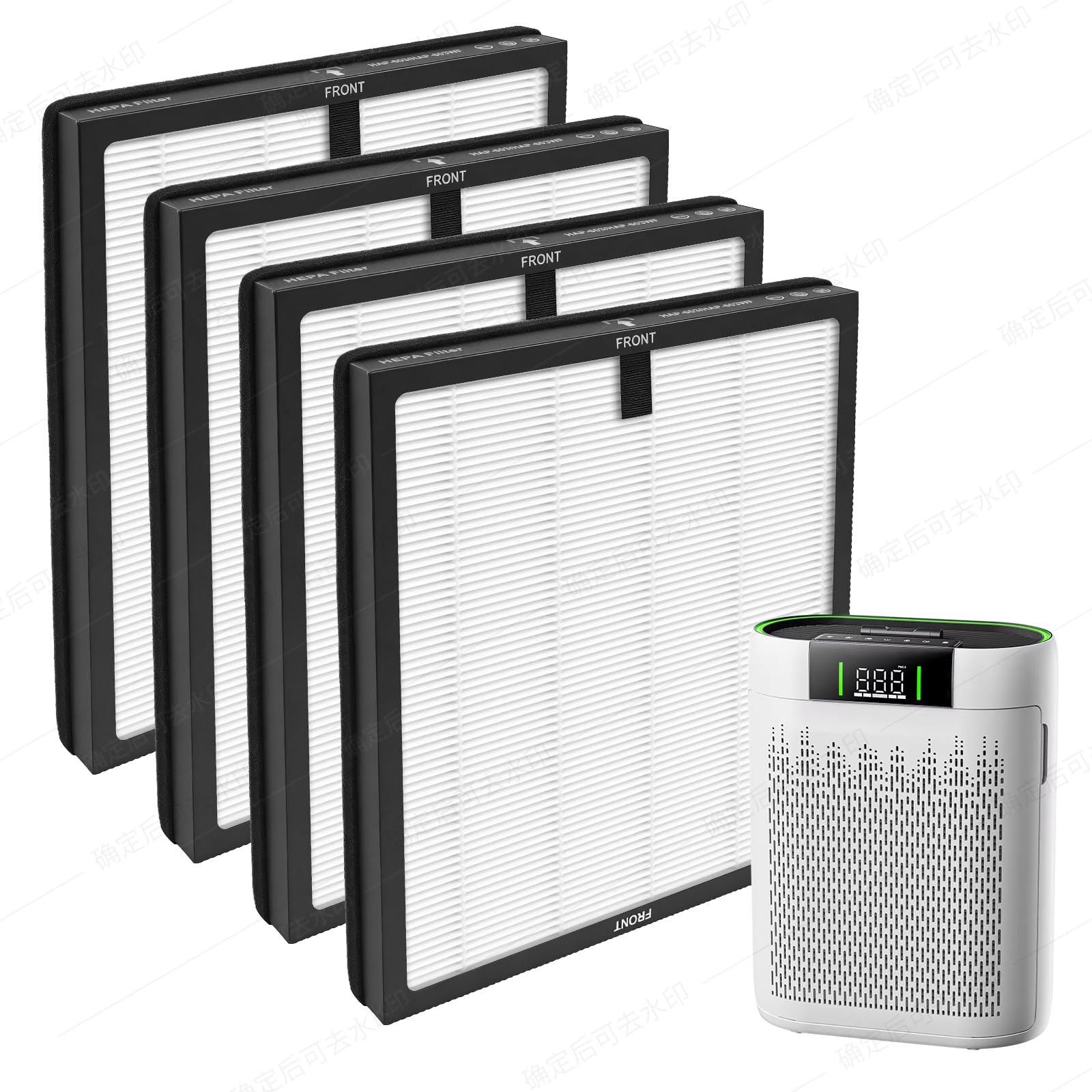 4 Pack HAP-603/HAP-603WF Replacement Filter Fit for ECOSELF Air Purifier Filter Replacement for ECOSELF HAP603 / HAP603WF Air Purifier, for Home Large Room, White. (HAP603)