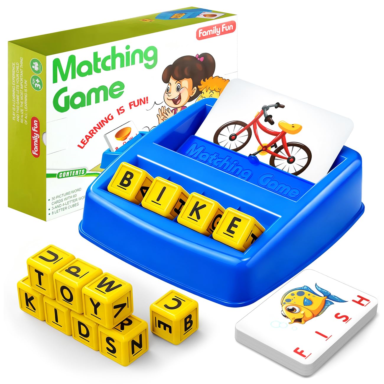 HahaGift Educational Toys for 3-5 Year Old Boy Girl Gifts, Matching Letter Learning Games Activities, Ideal Christmas Birthday Gift for Toddler Kids Age 3 4 5 6 7 Year Olds Boys Girls