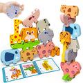 Vaiheng Toys for Toddlers 1-3, Montessori Toys for 1 2 3 4 Year Old Boys & Girls, Toy Age 2-4 0-2 Kids Baby, 1 2 3 Year Old Girls Boys Gifts, Wooden Animal Blocks Stacking Education Puzzles Toy