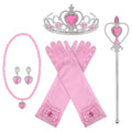 Orgrimmar Princess Dress Up Accessories, Princess Crown Wand Gloves Necklaces Earrings for Girls, Presents for Kids Children