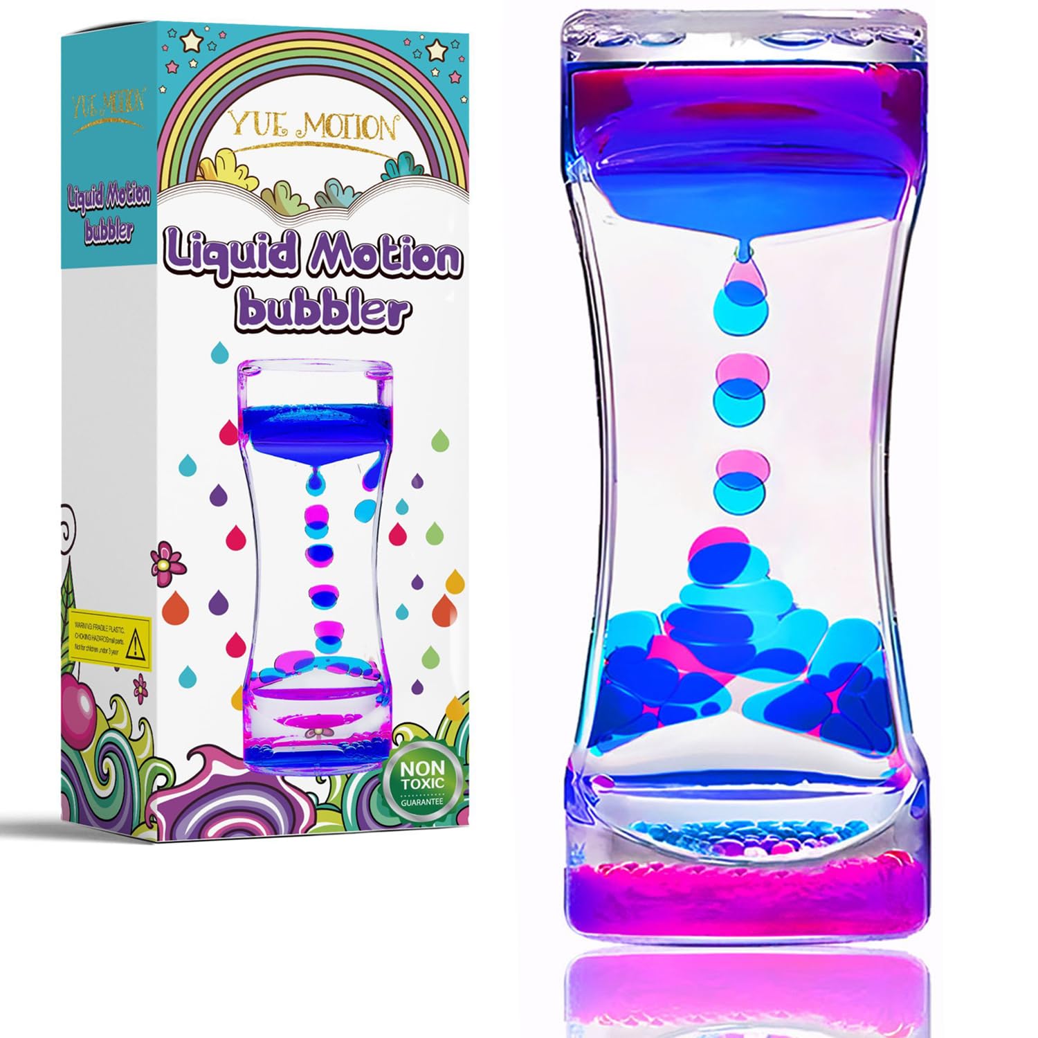 Liquid Motion Bubbler - Sensory Fidget Desk Toy for Kids & Adults - Fidget Tubes for Stress Relief and Focus- Calming Visual Bubbler Toys for Classroom, Desk Decor, Gift Idea