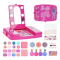 Barbie Makeup Set for Kids, Beauty Vanity Set with Light-Up Mirror, Includes Lip Gloss, Eye Shadow, Brushes, Nail Polish, Accessories, and More! Gift for Ages 6+ by Townley Girl