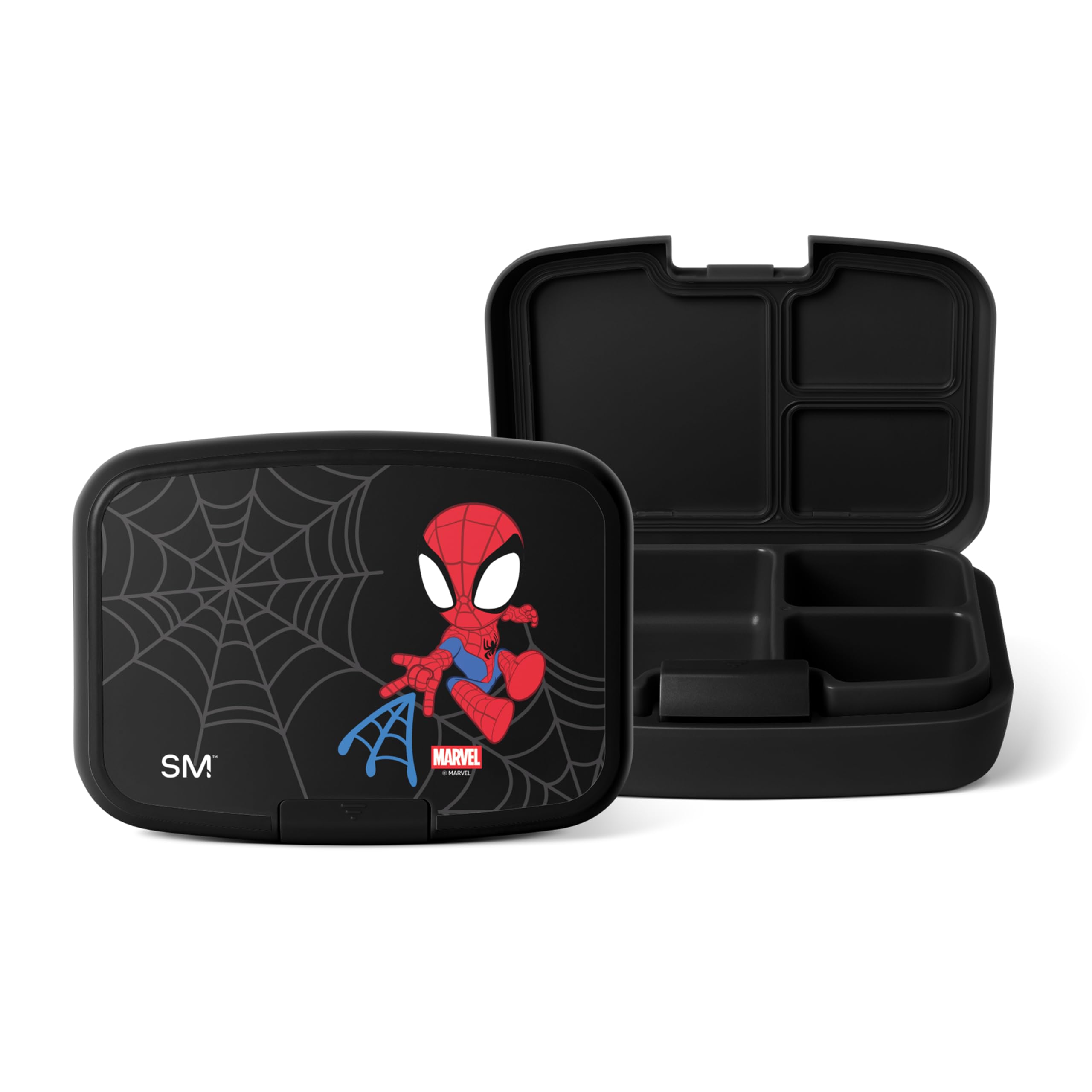 Simple Modern Marvel Porter Bento Lunch Box | BPA Free, Leak-Resistant, Dishwasher Safe | Lunch Container for Girls, Boys, Toddlers, Kids | 3 Compartments, Spidey Kid