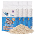 Tofu Cat Litter 22.4LB(5.6LB*4 Bags) Fast Clumping, Dust-Free,100% Natural Raw Materials, Clumping,Flushable,Ultra Absorbent and Fast Drying,Solubility in Water,Really,Less Scattering