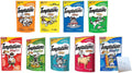 Temptations Cat Treats Temptations Huge Variety Pack, All 9 Flavors: Chicken, Medley, Turkey, Tuna, Catnip Fever, Beef, Surfer, Cookout 1 Pet Paws Notepad (9 Bags Total, 3 Ounces Each), 10 Piece Set