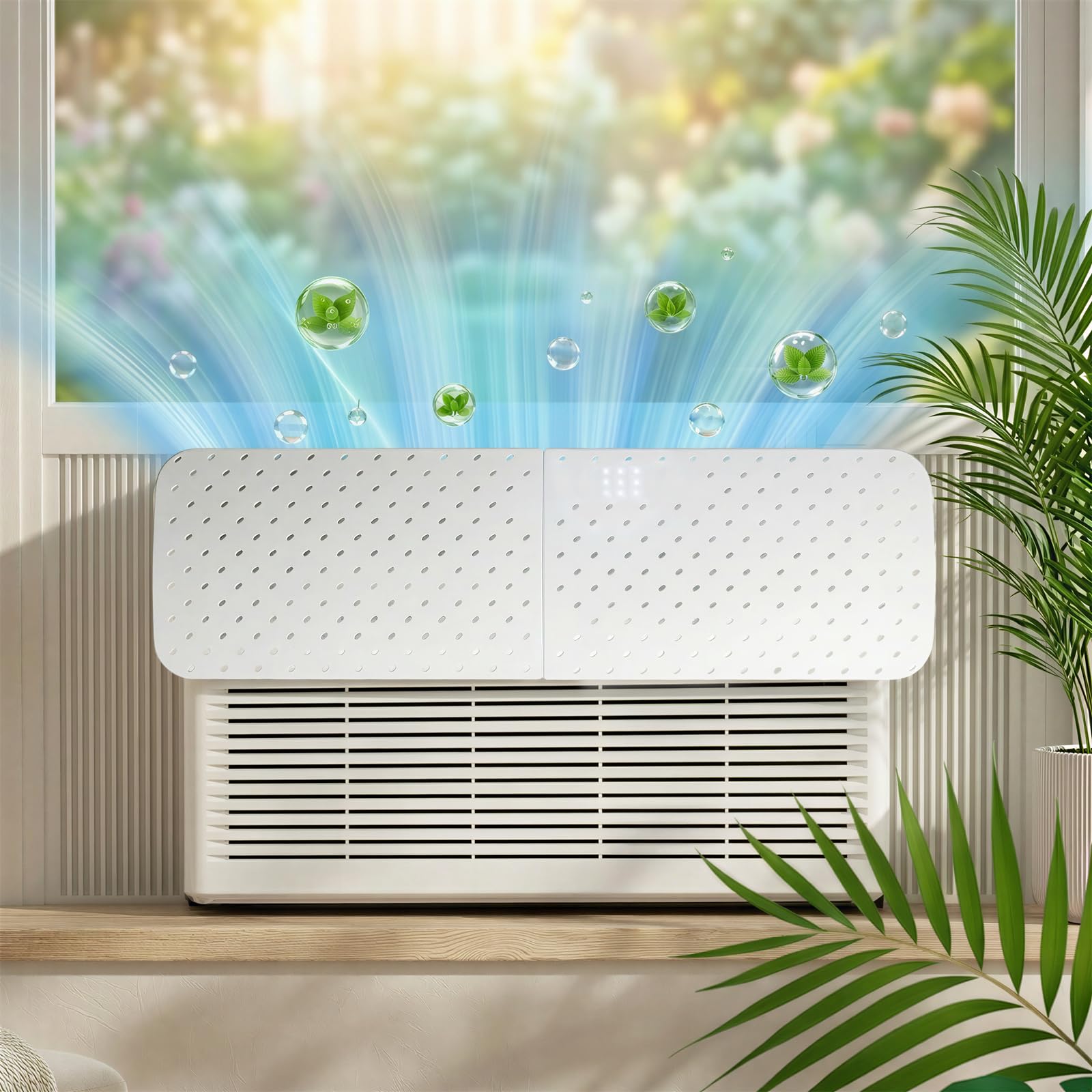 AirFlow Pro Cool & Pure Window Air Conditioner Deflector with Negative Ion Purifier, Adjustable AC Vent Deflector for Mini Split & Window Units, Universal ABS Air Vent Deflector to Prevent Direct Blow