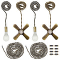 Iceyyyy Bronze Ceiling Fan Pull Chain Set Including 4Pcs Beaded Ball Fan Pull Chain Pendant, Extra 8Pcs Beaded and Pull Loop Connectors, 2Pcs 35.4 inches Fan Pull Chain Extension