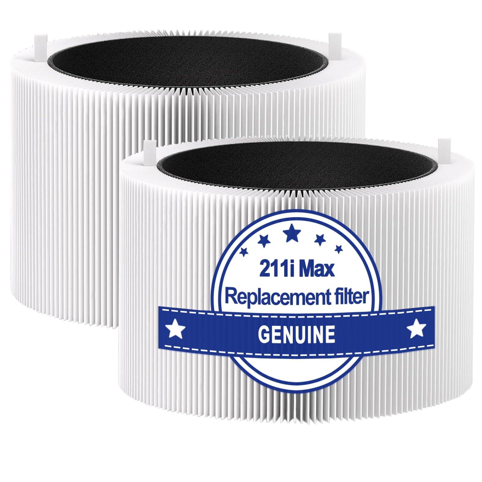 2-Pack Upgraded 211i max replacement filter | Compatible with blueair Blue Pure 211i/211i+/211i Max Air Purifiers - High-Efficiency HEPA for Dust, Smoke & Odors. (2 Pack 211i Max Filter)
