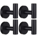 Towel Hooks Bathroom Coat Robe Wall Hook Heavy Duty Door Hanger Towel Robe Clothes Cabinet Closet Sponges Rack for Bathroom Bedroom Kitchen Hotel Pool 4 Packs Black(Drilling Installation)