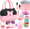 Pretend Play Purse for Little Girls, Toddler Purse with Pretend Makeup Toys for Toddlers, Princess Pretend Play Purse Toys with Accessories, Kids Purse Toy Birthday Gift for Girls Age 3 4 5 6+