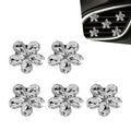 5PCS Bling Flower Air Vent Clips, Cute Daisy Flower Air Vent Clip, Diamond Air Conditioning Outlet Clip, Rhinestone Decor Accessories for Women Girls, Five-Petaled Flower A/C Clamp (White)