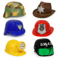 Liberty Imports 6 PACK - Dress Up Pretend Career Role Play Hard Hats & Helmets for Little Kids - Halloween Costume Role Play Toddler Dressup Set (Police, Fireman, Construction, SWAT, Cowboy, Army)