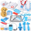 Doctor Kit for Toddlers 3-5 - Play Veterinarian Set Toys for 3 4 Year Old Boys Girls, Pretend Play Medical Kit with Dog, Bag, Costume, Stethoscope, Birthday Gifts for Kids