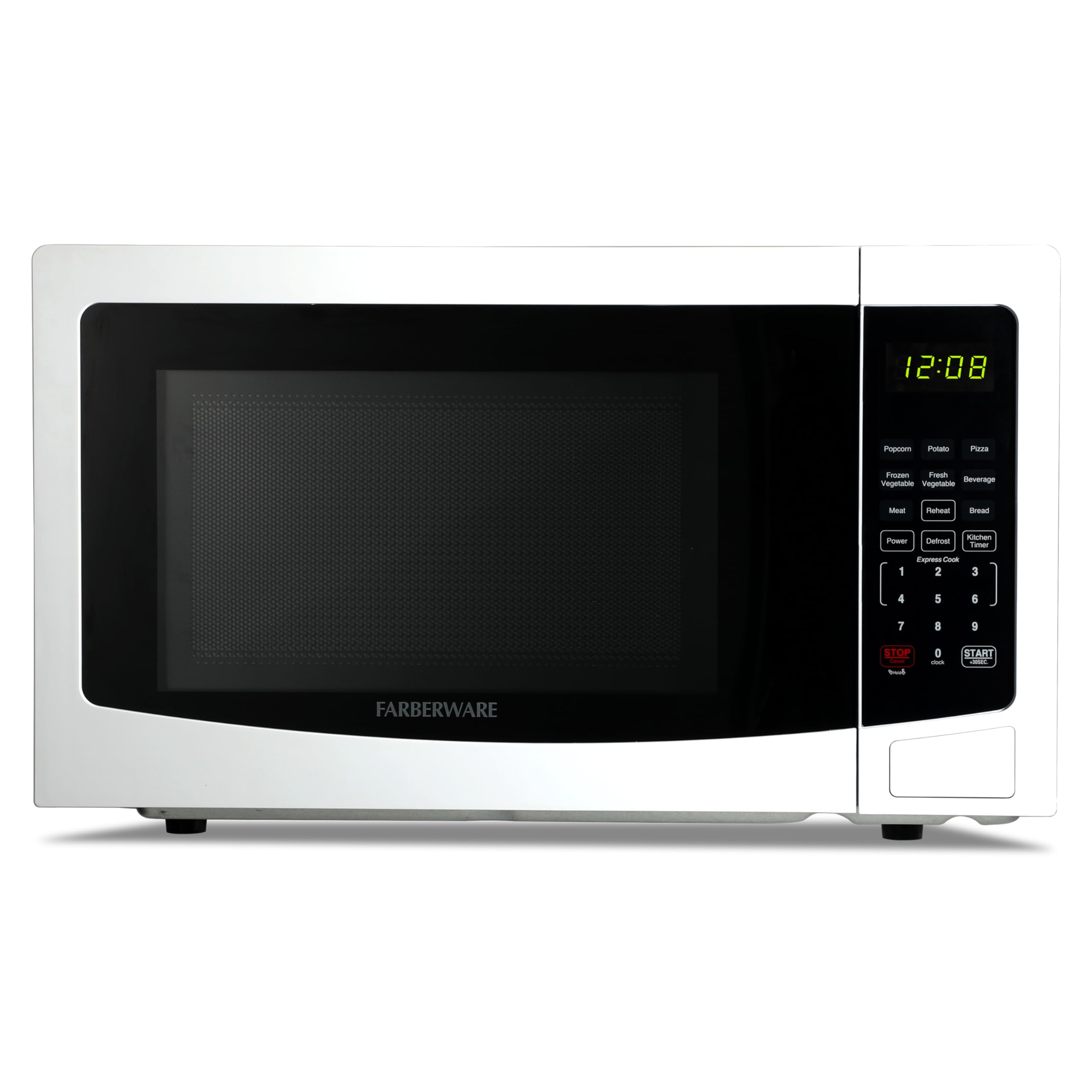 Farberware 1.1 Cu. Ft. Countertop Microwave Oven – 1000 Watts Power, Auto Cook Settings, Defrost, Easy Clean and Child Safety Lock - White