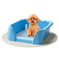 Indoor Outdoor Dog Potty Training Tray, Reusable Puppy Litter Box for Small & Medium Puppies, Pet Potty Pad Holder Toilet for Puppy Training 14.57''LX4.53''HX13.78''W (Blue)