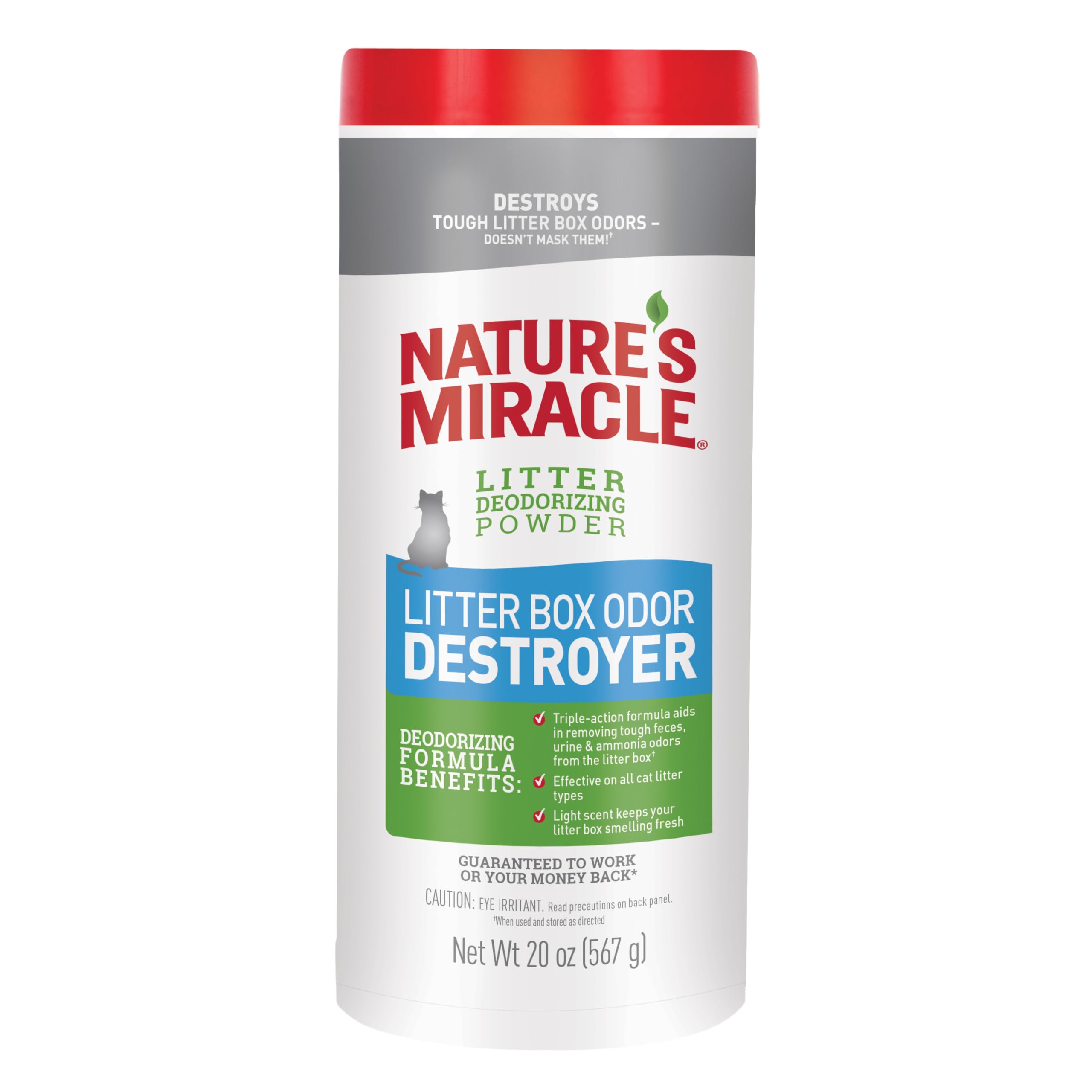 Nature's Miracle Litter Box Deodorizer, 20 Ounces, Litter Deodorizing Powder, Cat Odor Control Formula