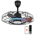 Orison Outdoor Ceiling Fan with RGB Light, 24" Gazebo Fans Outdoor Hanging, Plug in Ceiling Fan for Pergolas Canopy Patio, Waterproof Outdoor Fans with Remote/APP Control, 3CCT Dimmable, Wet Rated
