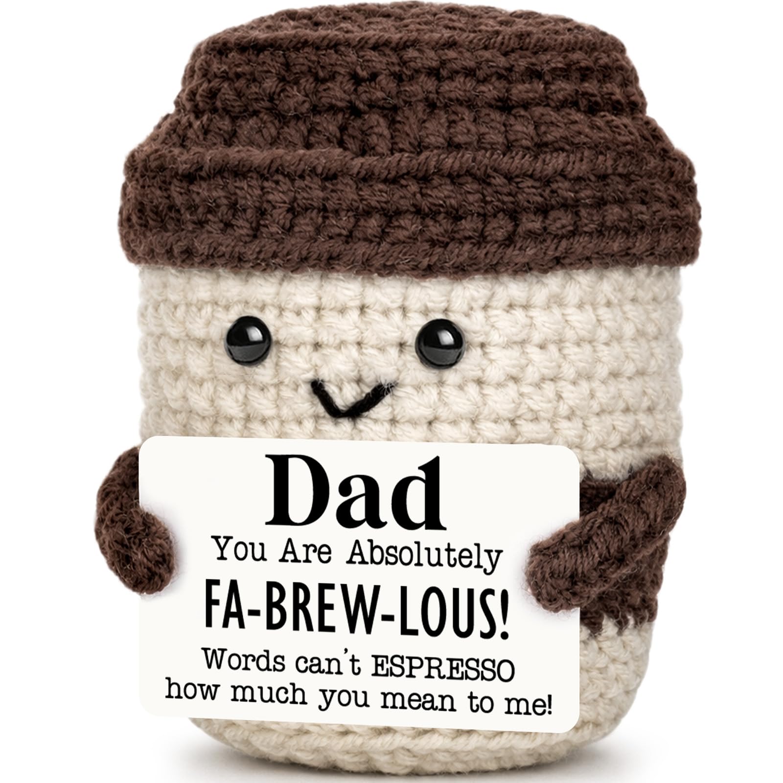 Fathers Day Gift Ideas for Dad from Daughter Son Wife Birthday Father’s Day Handmade Crochet Coffee Lover Mug for Best Daddy Bonus Papa Step-Dads Father Unique Gift Ideas