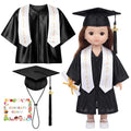 13.4" x 14.2" Graduation Dolls Clothings Gown and Cap with 2026 Tassel Set Outfit Washable Dolls Graduation Robe Costume Dress up Gifts(Black)