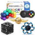 5PCS Sensory Fidget Spinner Toys Pack with Infinity Figette Cube Finger Pad Transformable Gyro Stress Relief Desk Gadgets for Adults Teens, Classroom Anxiety Toys Stocking Stuffer Party Stuffers