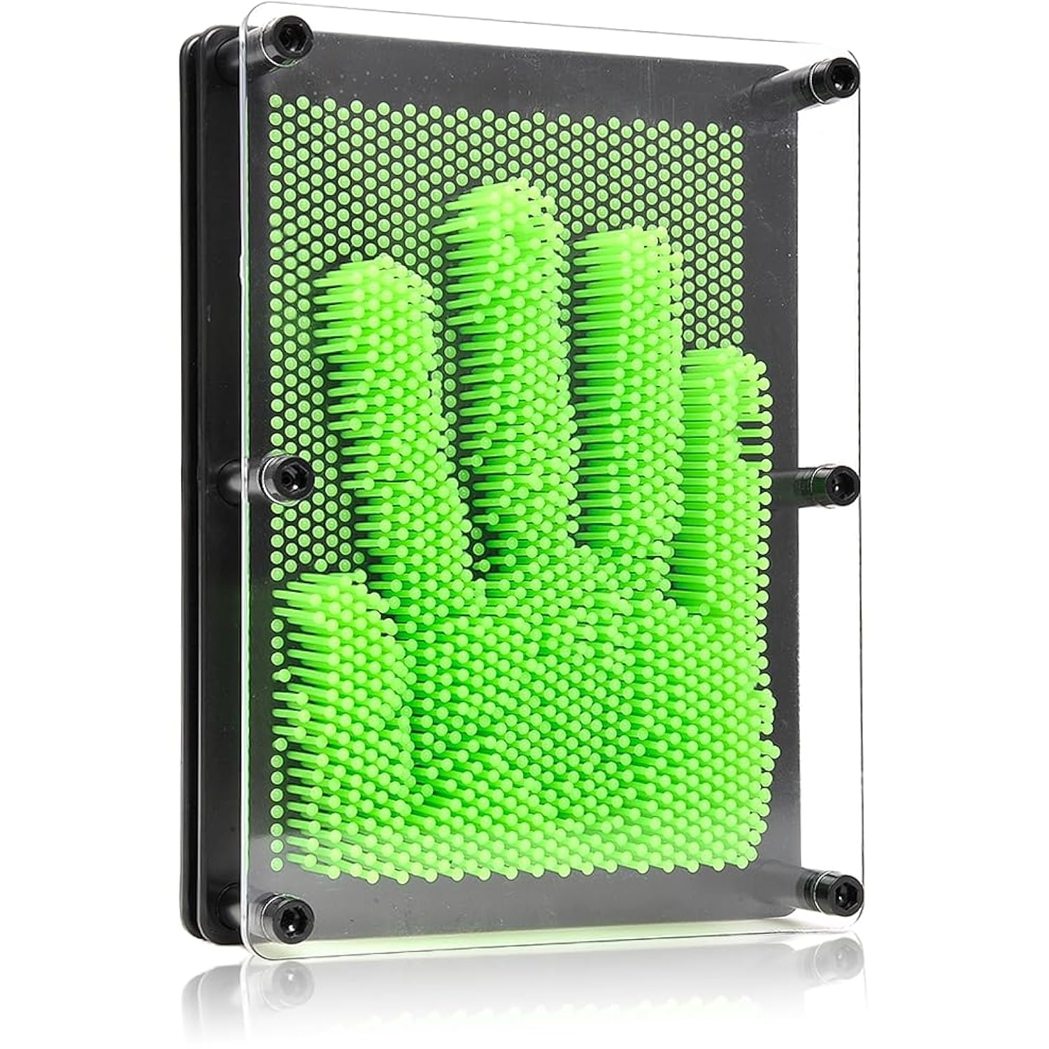 PowerTRC 3D Pin Art Sculpture Pin Impression Toy 8"X6" Hand Mold | Novelty Gifts | Green