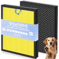 Vital 200S Replacement Filter Compatible with LEVOIT Vital 200S & 200S-P Air Purifier,2 Pack H13 True HEPA and High-Efficiency Activated Carbon,Vital 200S-RF Filter for Pet Household Smoke Odor,Yellow
