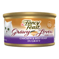Purina Fancy Feast Gravy Lovers Chicken and Beef Feast Grilled Gourmet Cat Food in Wet Cat Food Gravy - (Pack of 24) 3 oz. Cans