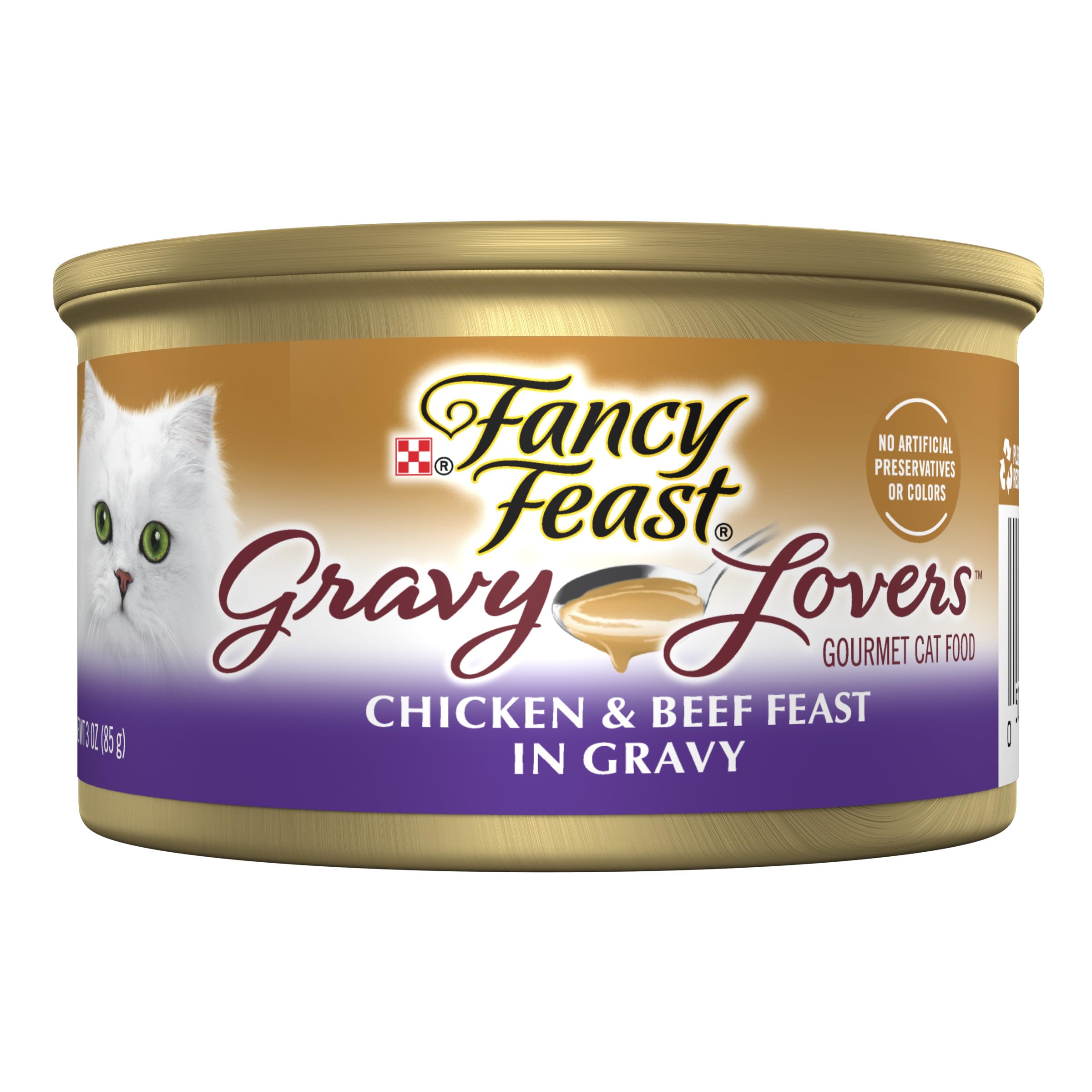 Purina Fancy Feast Gravy Lovers Chicken and Beef Feast Grilled Gourmet Cat Food in Wet Cat Food Gravy - (Pack of 24) 3 oz. Cans
