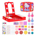 Hello Kitty and Friends Makeup Set for Kids, Beauty Vanity Set with Light-Up Mirror, Includes Lip Gloss, Eye Shadow, Brushes, Nail Polish, Accessories, and More! Gift for Ages 6+ by Townley Girl