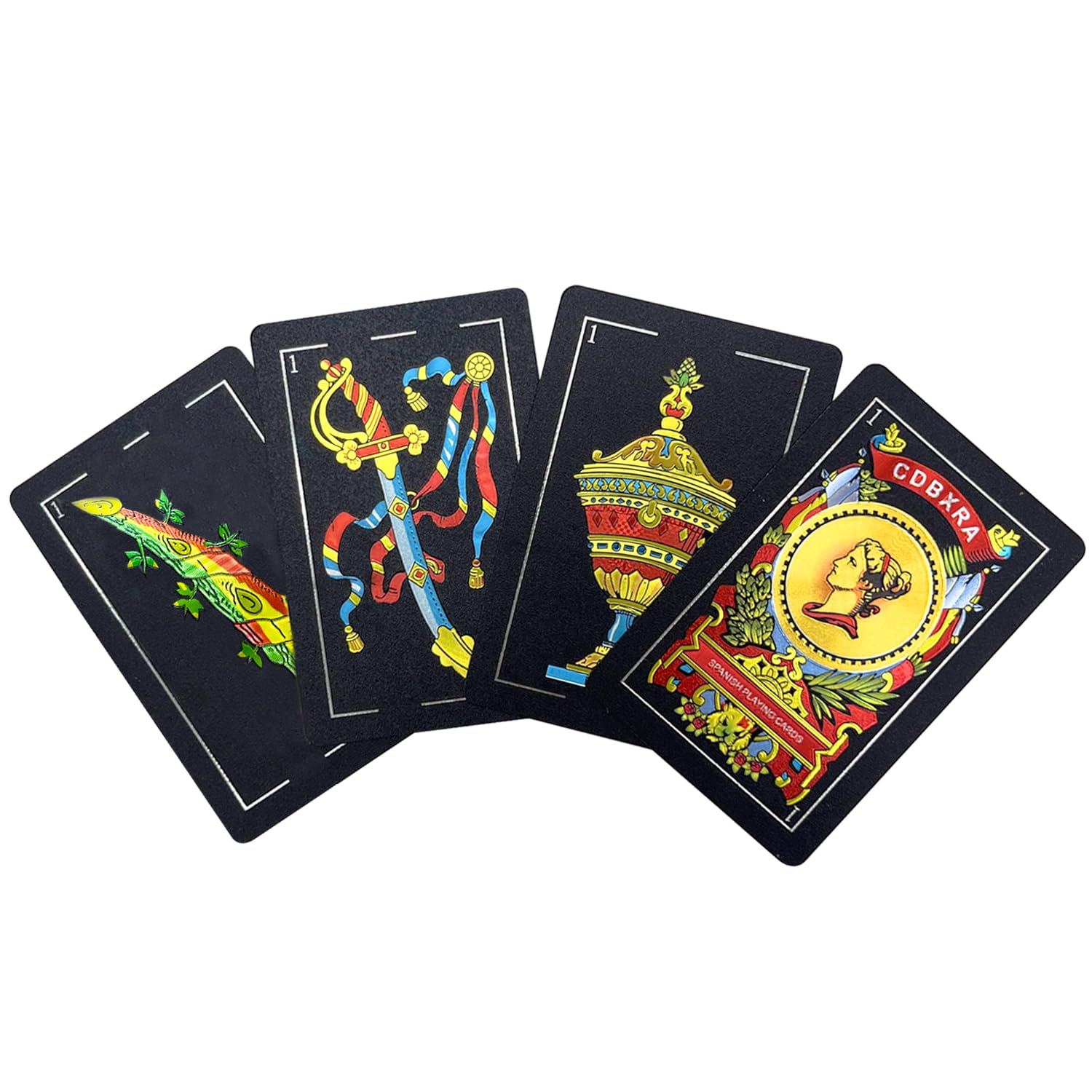 CDBXRA Spanish Playing Cards, Original Spanish Cards Games Deck of Cards, Briscas Cards Puerto Rico Mexican Playing Cards (Black x 1)