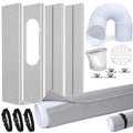 Portable Air Conditioner Window Unit Kit with Hose Universal Adjustable Seal Plate Vent Kit AC Hose Insulation Sleeve Fit 5.9" Diameter Sliding AC Vent Kit for Vertical/Horizontal Window