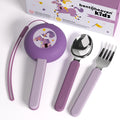 Bentoheaven Kids Travel Utensils with Case, Food-Grade Stainless Steel & BPA-Free Plastic, Travel Cutlery Set, Dishwasher Safe Fork, Spoon & Case, Reusable Flatware, Silverware for Kids (Horse)