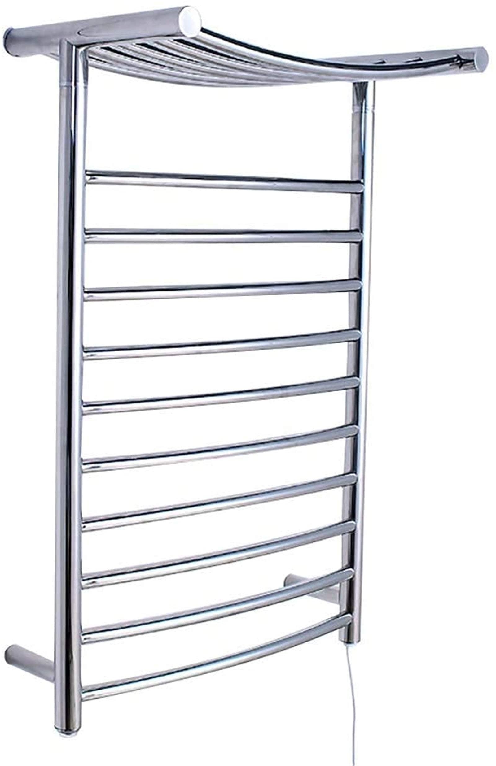 Heated Towel Rail Rails Towel Warmer,Towel Heater, Electric Towel Rack Waterproof Wall-Mounted 304 Stainless Steel Curved Towel Rack Home Bathroom Accessories