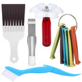 10PCS Air Conditioner Fin Comb Cleaner kit AC Coil Cleaning Brush 5 Different Fin Combs Condenser Fin Straightener AC Evaporator Comb Radiator Repair Clean Tool (10)