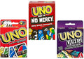 Mattel Uno No Mercy, Uno and Flip Card Game, Combo Pack of 3