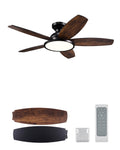 VONLUCE Ceiling Fans with Lights, 42 Inch Ceiling Fan and Remote, Full-spectrum LED Light, 3CCT, 6-Speeds Noiseless Reversible DC Motor, Modern Flush Mount Ceiling Fan for Farmhouse Bedroom Indoor