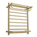 Electric Heated Towel Rail with Shelf,Thermostat Towel Rack 304 Stainless Steel Gold Wall Mount Radiator for Bathroom,Energy Efficient