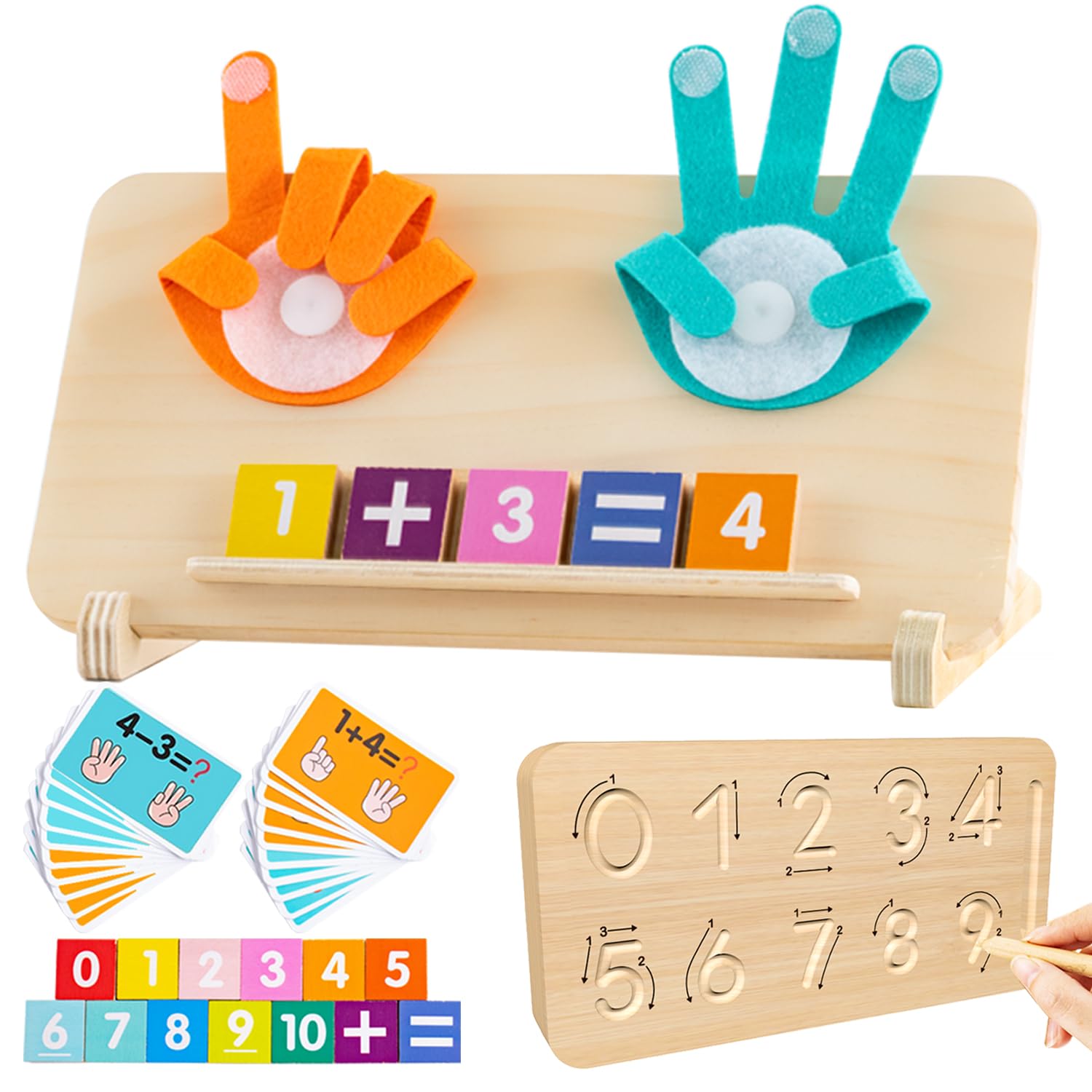 Montessori Toys for 3 4 5 Year Old,Double-Sided Preschool Learning Toys for Toddlers age 2-4,Educational Math manipulatives Number Counting Blocks for Kids,Christmas Stocking Stuffers for Boys Girls