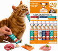 Cat Treats Lickable | Grain-Free Cat Food Toppers, High Protein | Creamy Puree Squeeze Ups with Vitamin E & Taurine, Digestible Formula | 0.5 oz. Each Tube, Chicken & Seafood Mix Variety | 20 Tubes