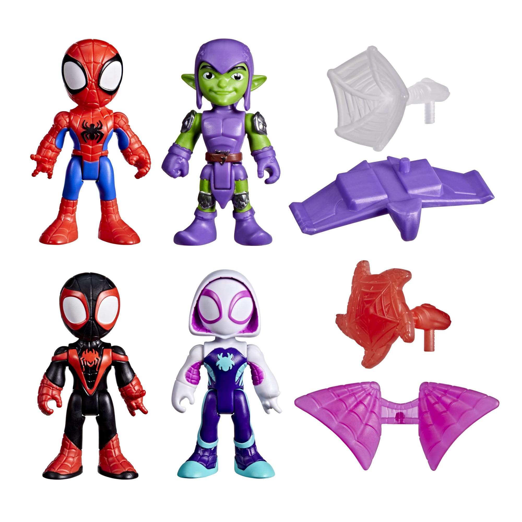 Marvel Spidey and His Amazing Friends Web-Slinging Adventure Set, 3-Inch-Scale (7.6 cm) Action Figure Set, Spider-Man Toys for Kids Ages 3+ (Amazon Exclusive)