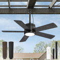 Fanbulous 42" Outdoor Ceiling Fan with Light and Remote, IP65 Waterproof, Plug-in Design with 10FT Cord, 6-Speeds, 3CCT, Hook Hanging Fan for Gazebo Patio Porch Garage Canopy(Black)